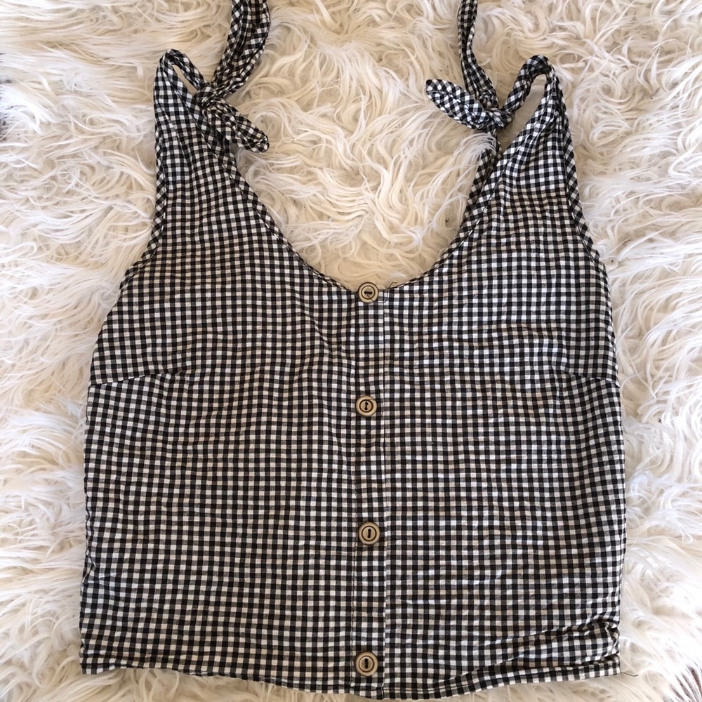 Checkered crop top, tie straps
